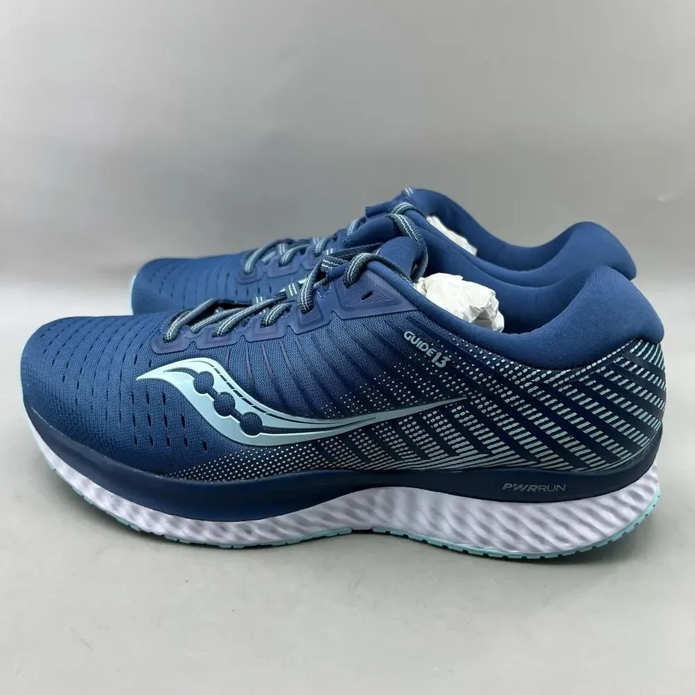 Saucony Guide 13 Running Shoes Women Size 10.5 Wide Blue Mesh Comfort Sneakers